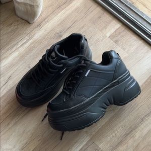 Chunky black sneakers